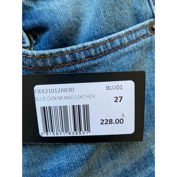 The Kooples Jeans in Blue Denim Size 27 Button Fly Skinny Leg Whiskered Pockets - Picture 8 of 8